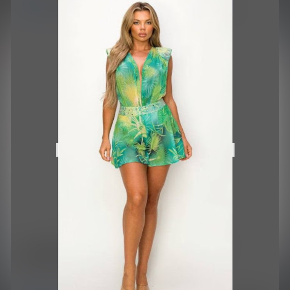 Tropical Green Jumpsuit